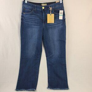 NWT Democracy Abtechnology High Rise Slim Straight Jeans With Frayed Hem Size 16